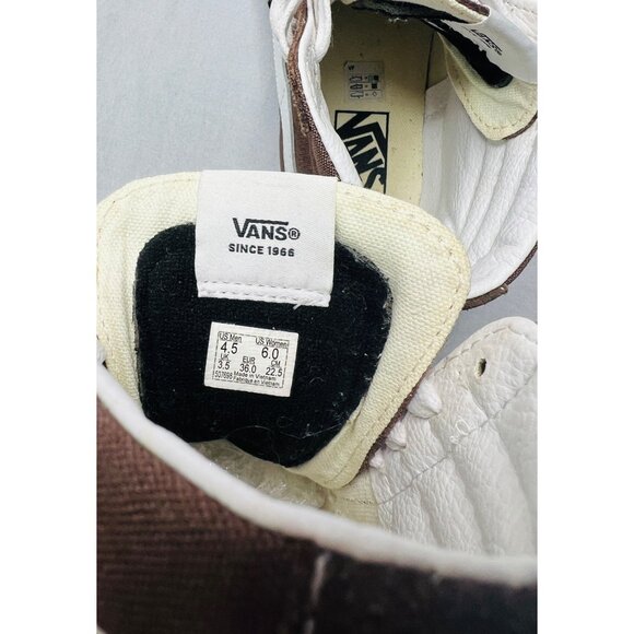 Vans Off The Wall Brown & White High-Top Sneakers Womens 6 - Picture 6 of 8